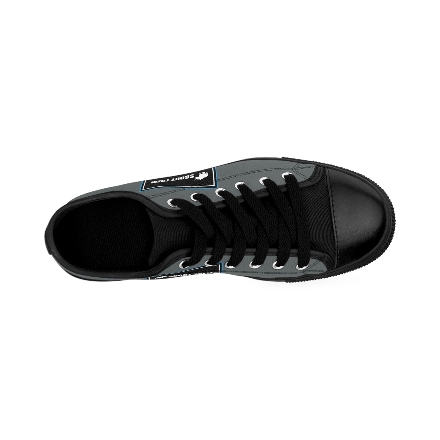 ScoutThem Shield blue border- Women's Sneakers- Dark Grey and Black (ST-FGS-42-220W)