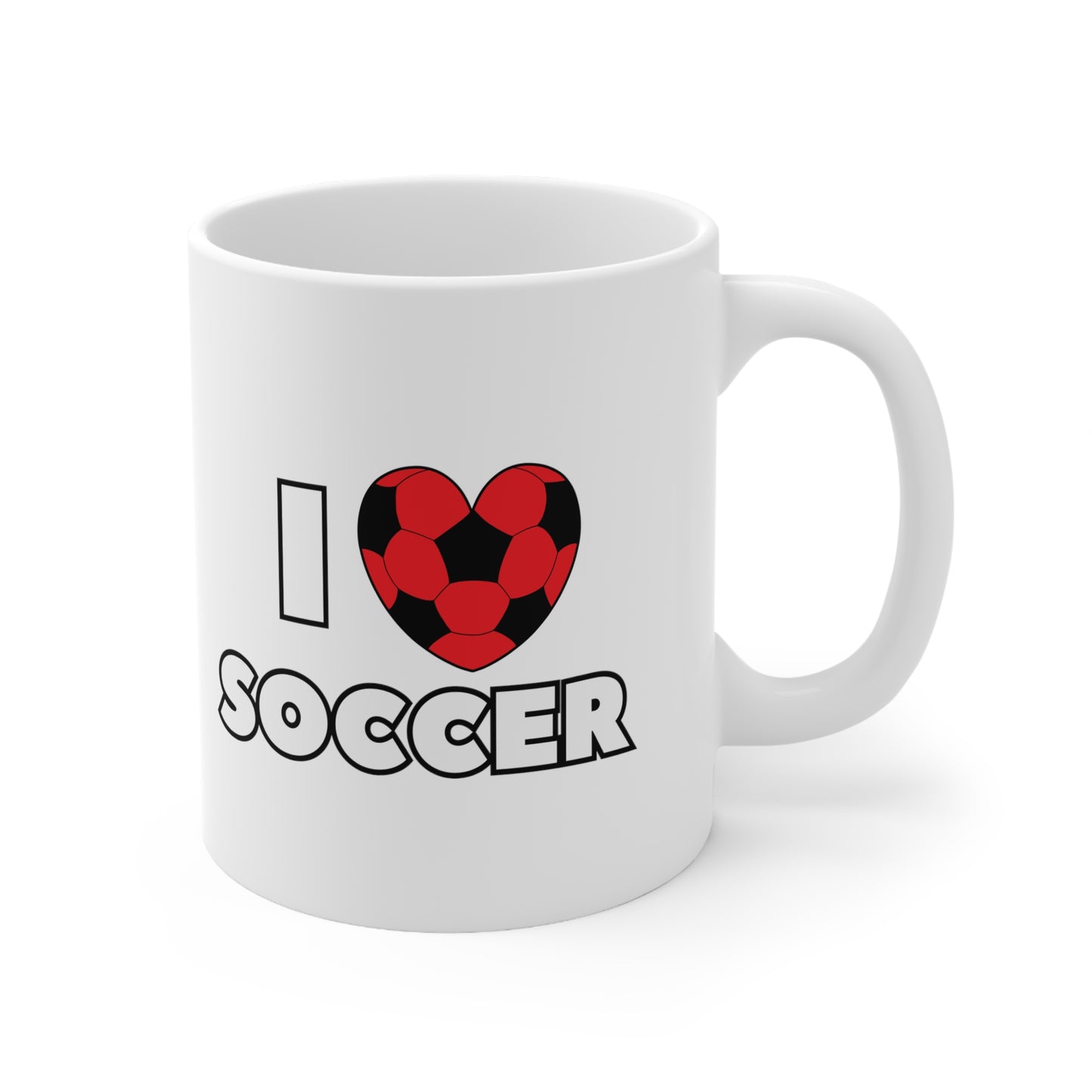 I Heart Soccer red- Ceramic Mug 11oz (ST-NCP-82-001A)