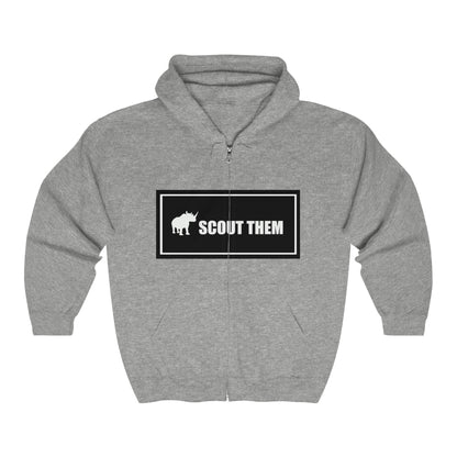 ScoutThem Shield Lg Front- Unisex Heavy Blend™ Full Zip Hooded Sweatshirt (ST-FGS-22-513U)