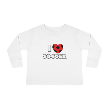 I Heart Soccer red Lg- Toddler Long Sleeve Tee (ST-NCP-24-850K)