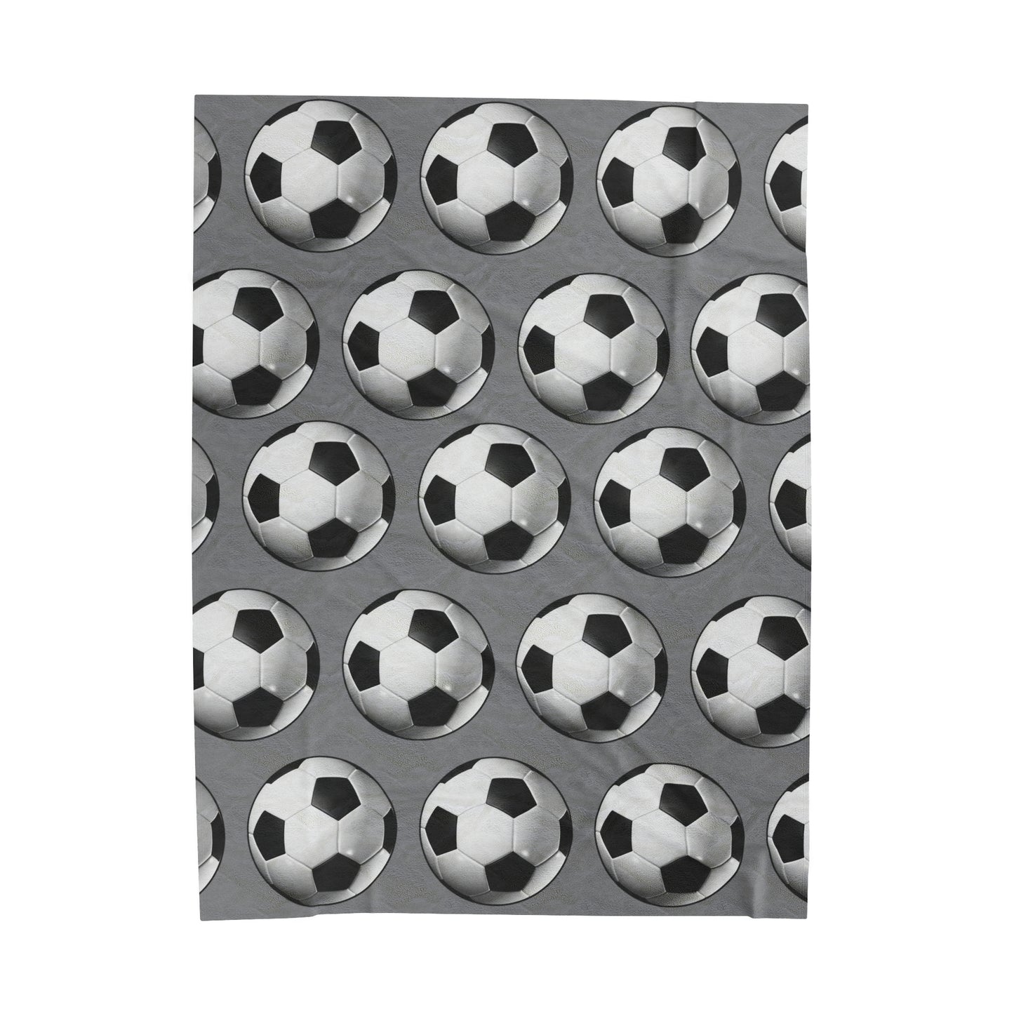 Soccer ball print- Velveteen Plush Blanket- GREY (ST-NCP-61-129U)