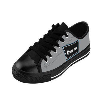 ScoutThem Shield blue border- Women's Sneakers- Grey and Black (ST-FGS-42-208W)