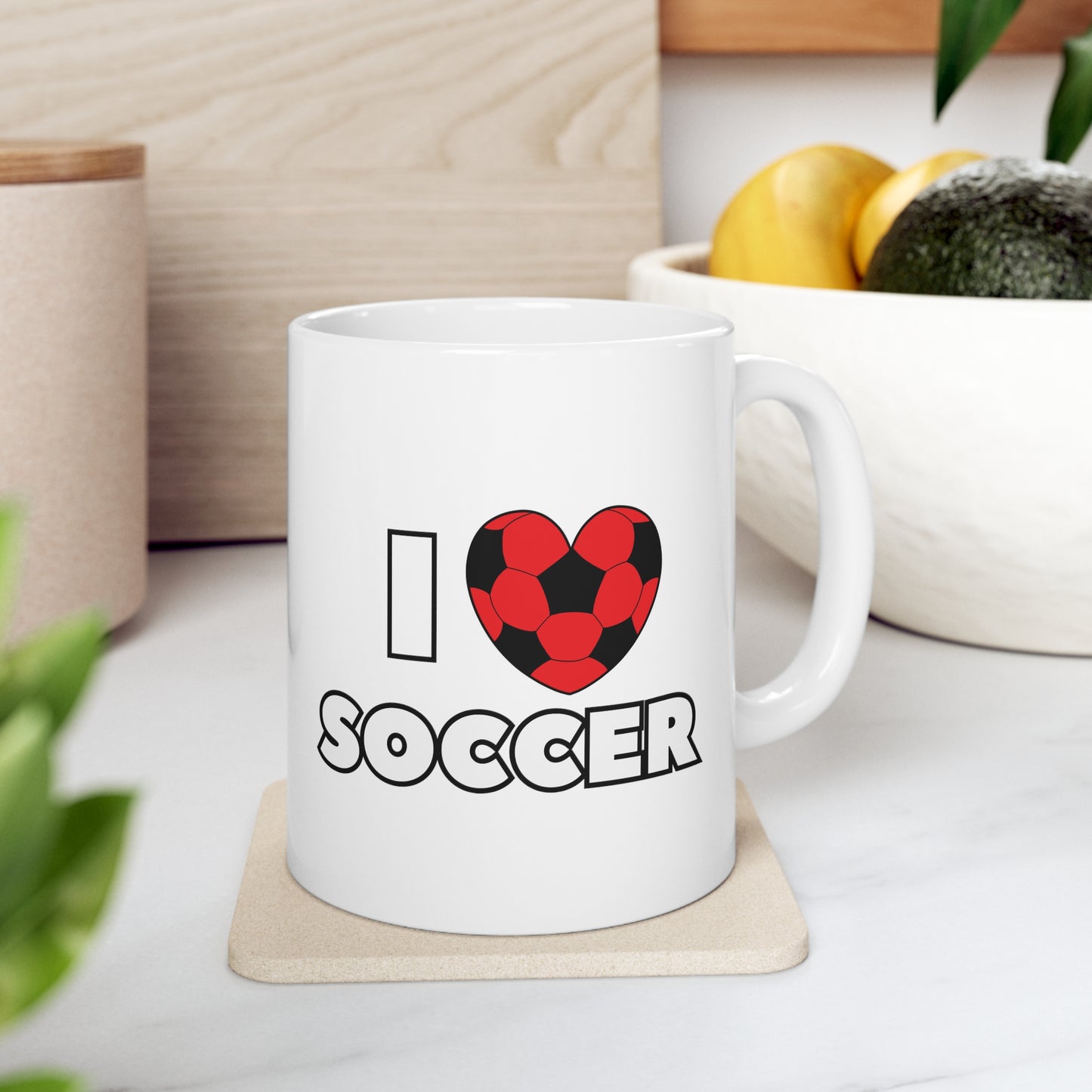 I Heart Soccer red- Ceramic Mug 11oz (ST-NCP-82-001A)