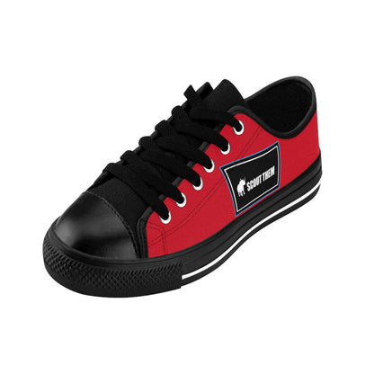 ScoutThem Shield blue border- Women's Sneakers- Dark Red and Black (ST-FGS-42-209W)