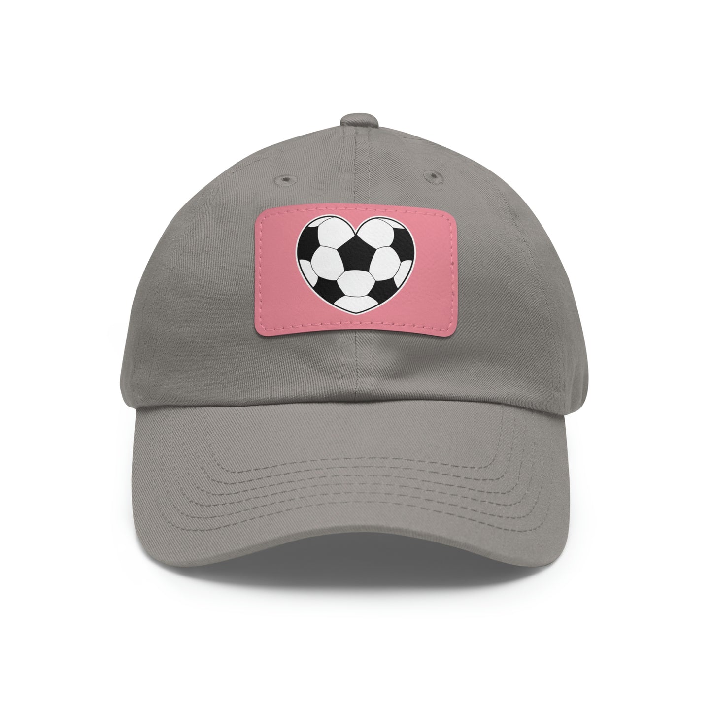 Soccer Ball Heart white- Dad Hat with Leather Patch (ST-NCP-11-033U)