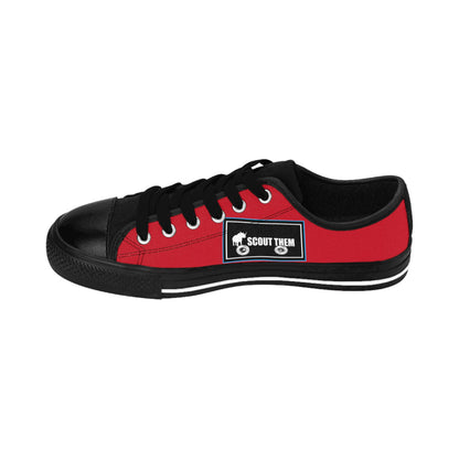 ScoutThem Shield blue border- Women's Sneakers- Dark Red and Black (ST-FGS-42-209W)