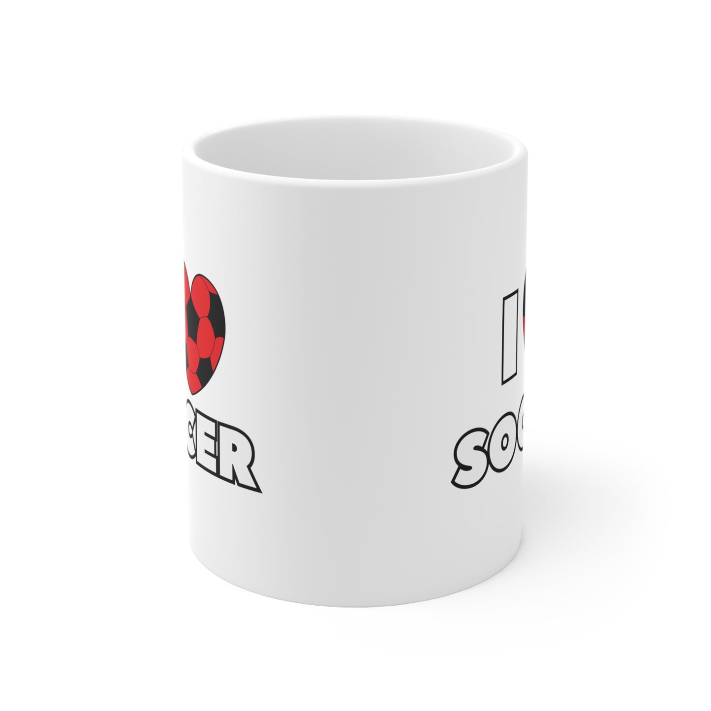 I Heart Soccer red- Ceramic Mug 11oz (ST-NCP-82-001A)