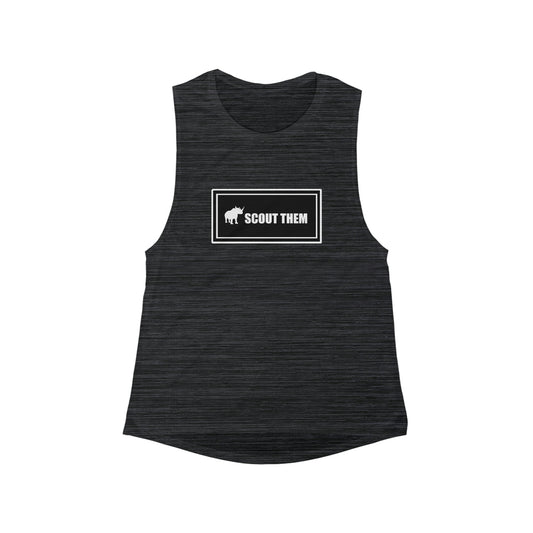 ScoutThem Shield Lg- Women's Flowy Scoop Muscle Tank (ST-FGS-21-308W)