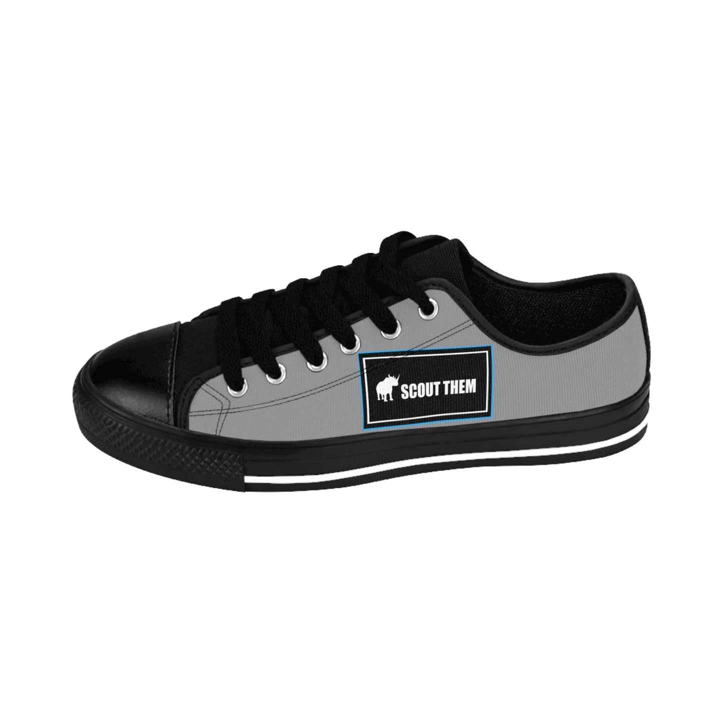 ScoutThem Shield blue border- Women's Sneakers- Grey and Black (ST-FGS-42-208W)