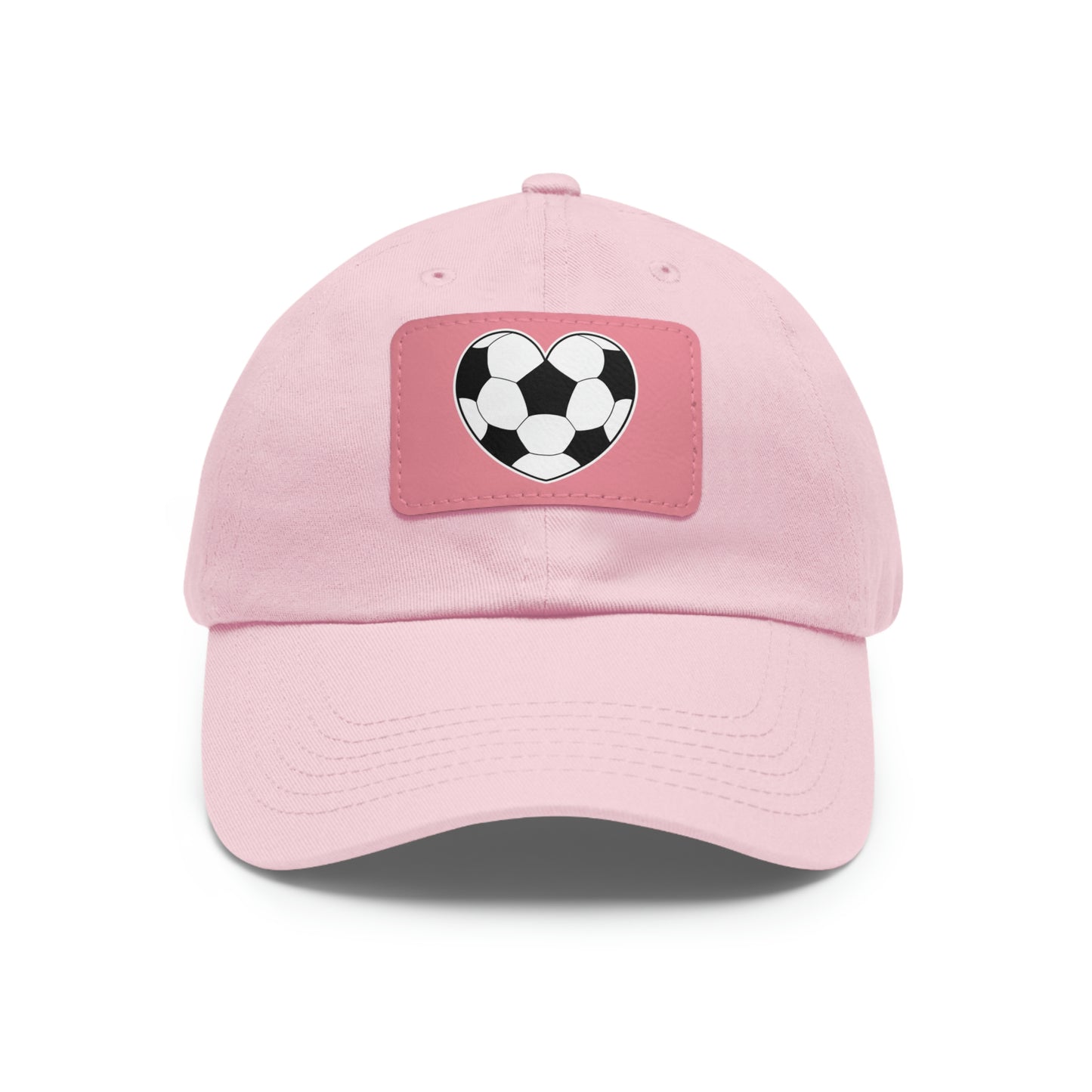 Soccer Ball Heart white- Dad Hat with Leather Patch (ST-NCP-11-033U)