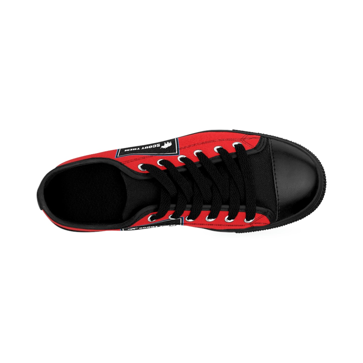 ScoutThem Shield blue border- Women's Sneakers- Red and Black (ST-FGS-42-203W)