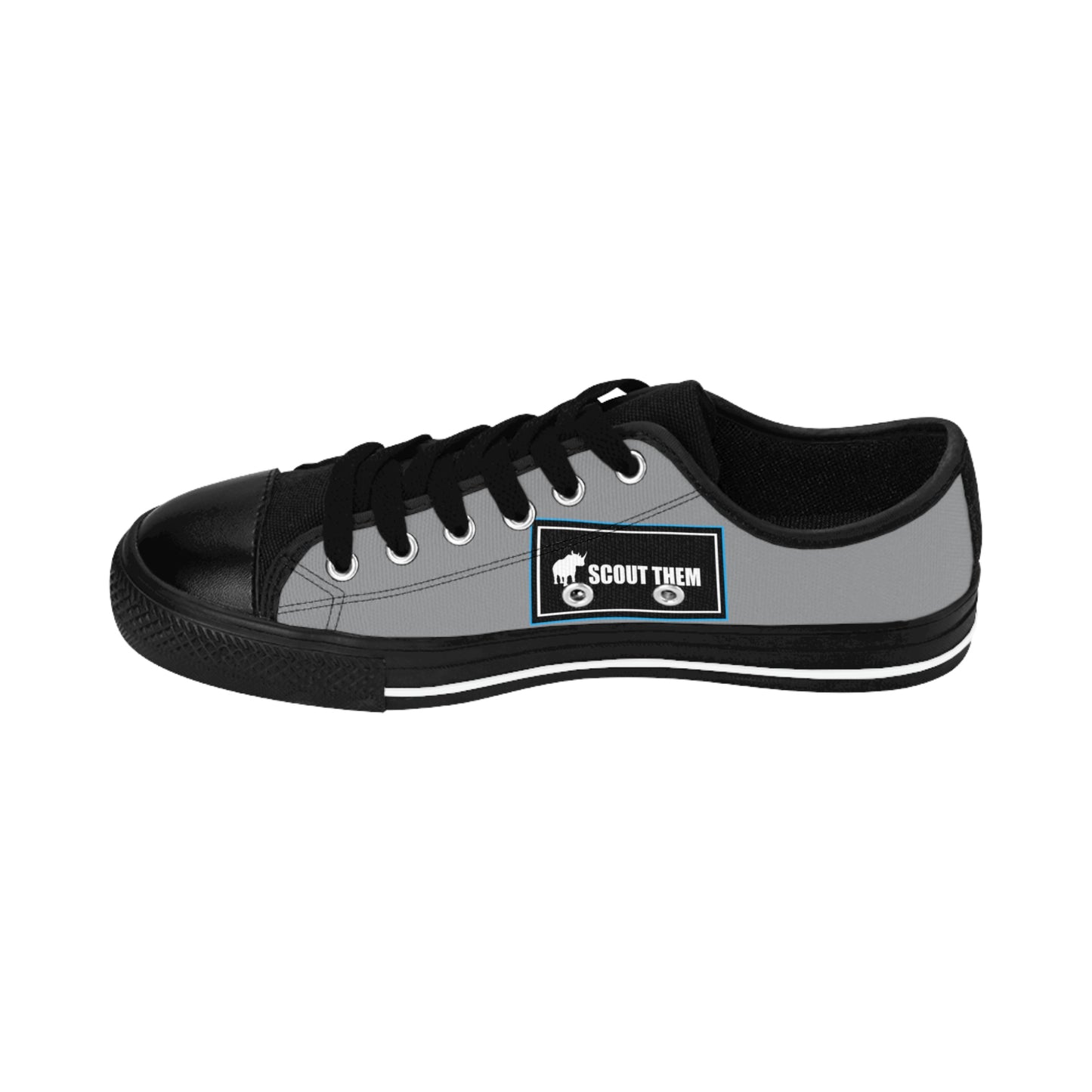 ScoutThem Shield blue border- Women's Sneakers- Grey and Black (ST-FGS-42-208W)