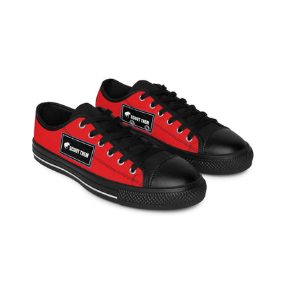 ScoutThem Shield blue border- Women's Sneakers- Red and Black (ST-FGS-42-203W)