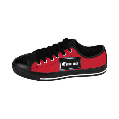 ScoutThem Shield blue border- Women's Sneakers- Dark Red and Black (ST-FGS-42-209W)