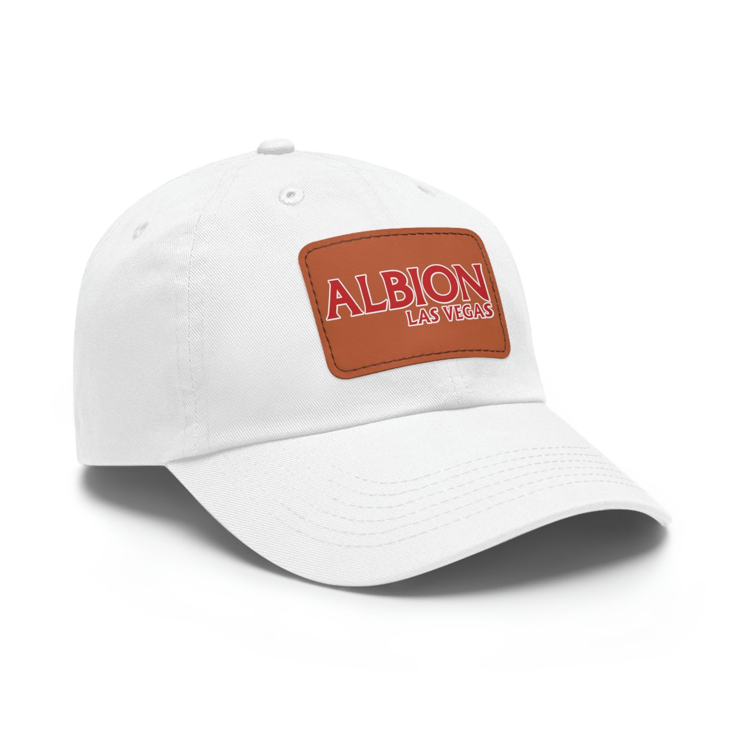 Albion LV Logo- Dad Hat with Leather Patch (ALB-LV-11-023U)