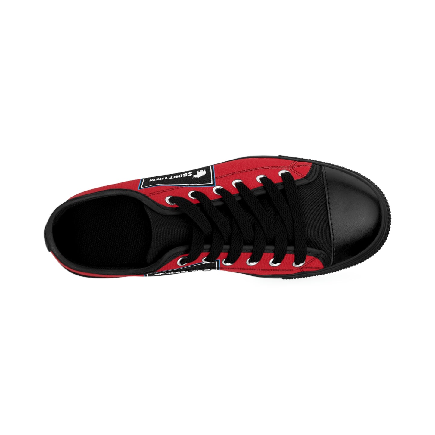 ScoutThem Shield blue border- Women's Sneakers- Dark Red and Black (ST-FGS-42-209W)