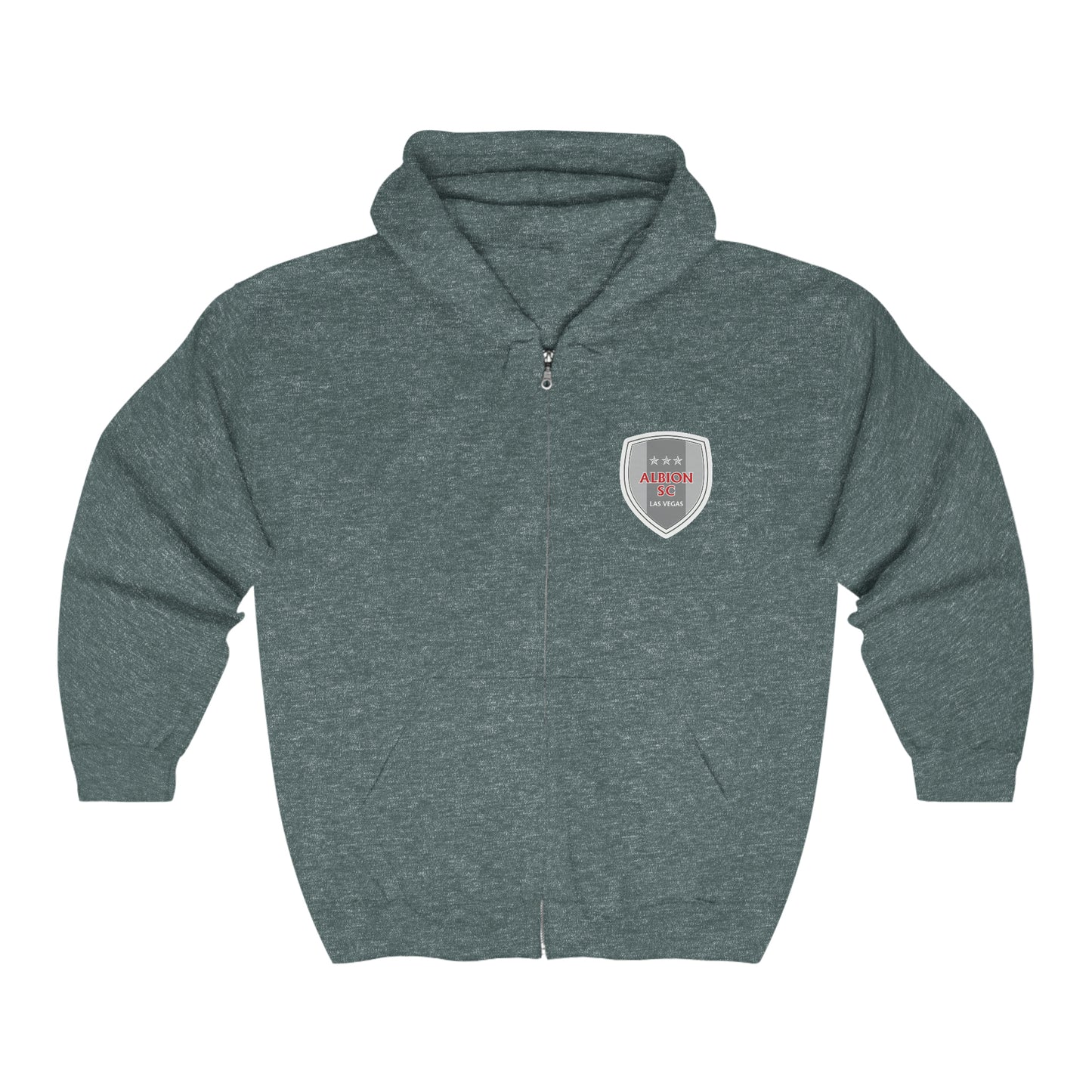 Albion LV Shield Sm Front- Logo Lg Back- Unisex Heavy Blend™ Full Zip Hooded Sweatshirt (ALB-LV-22-530U)