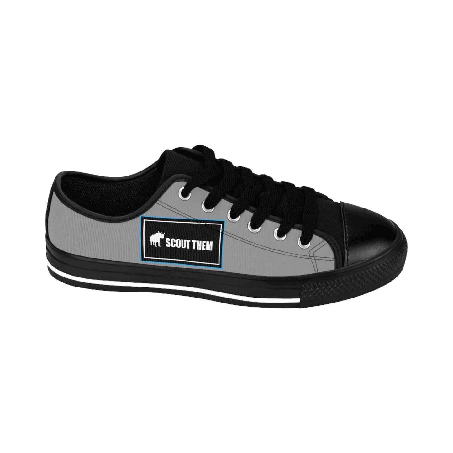 ScoutThem Shield blue border- Women's Sneakers- Grey and Black (ST-FGS-42-208W)