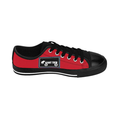 ScoutThem Shield blue border- Women's Sneakers- Dark Red and Black (ST-FGS-42-209W)