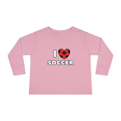 I Heart Soccer red Lg- Toddler Long Sleeve Tee (ST-NCP-24-850K)