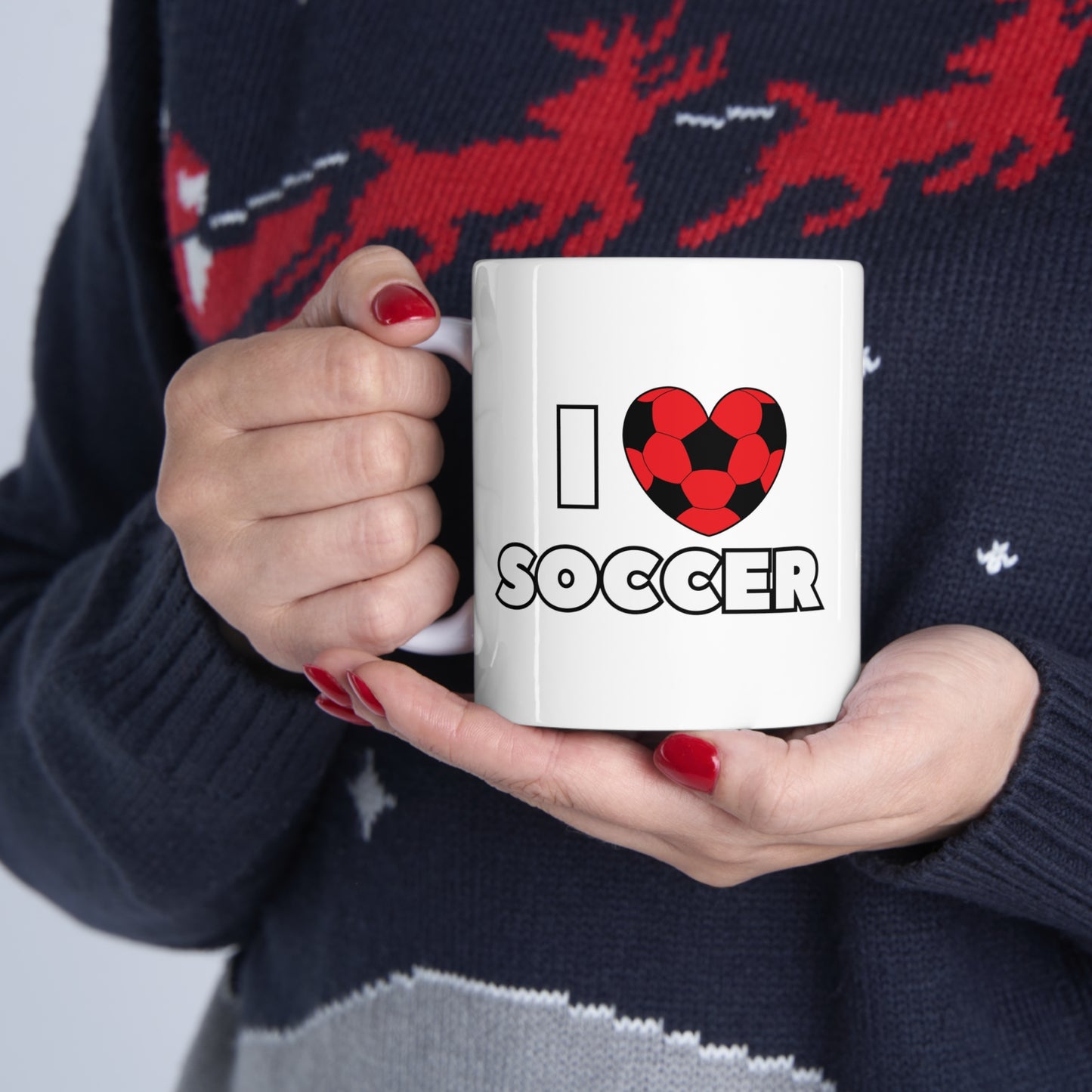 I Heart Soccer red- Ceramic Mug 11oz (ST-NCP-82-001A)