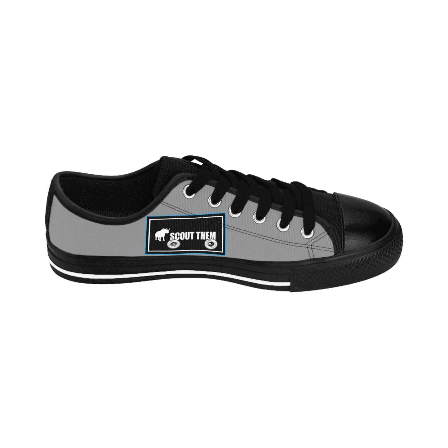 ScoutThem Shield blue border- Women's Sneakers- Grey and Black (ST-FGS-42-208W)