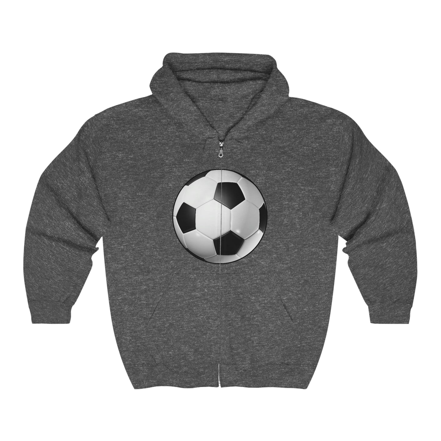 Soccer Ball Lg Front- Unisex Heavy Blend™ Full Zip Hooded Sweatshirt (ST-NCP-22-568U)