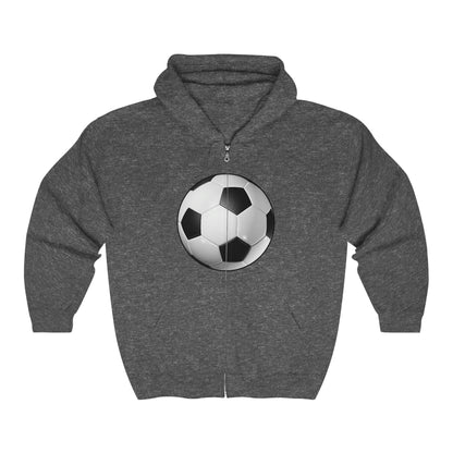 Soccer Ball Lg Front- Unisex Heavy Blend™ Full Zip Hooded Sweatshirt (ST-NCP-22-568U)