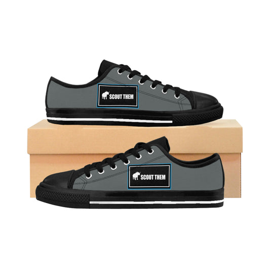 ScoutThem Shield blue border- Women's Sneakers- Dark Grey and Black (ST-FGS-42-220W)