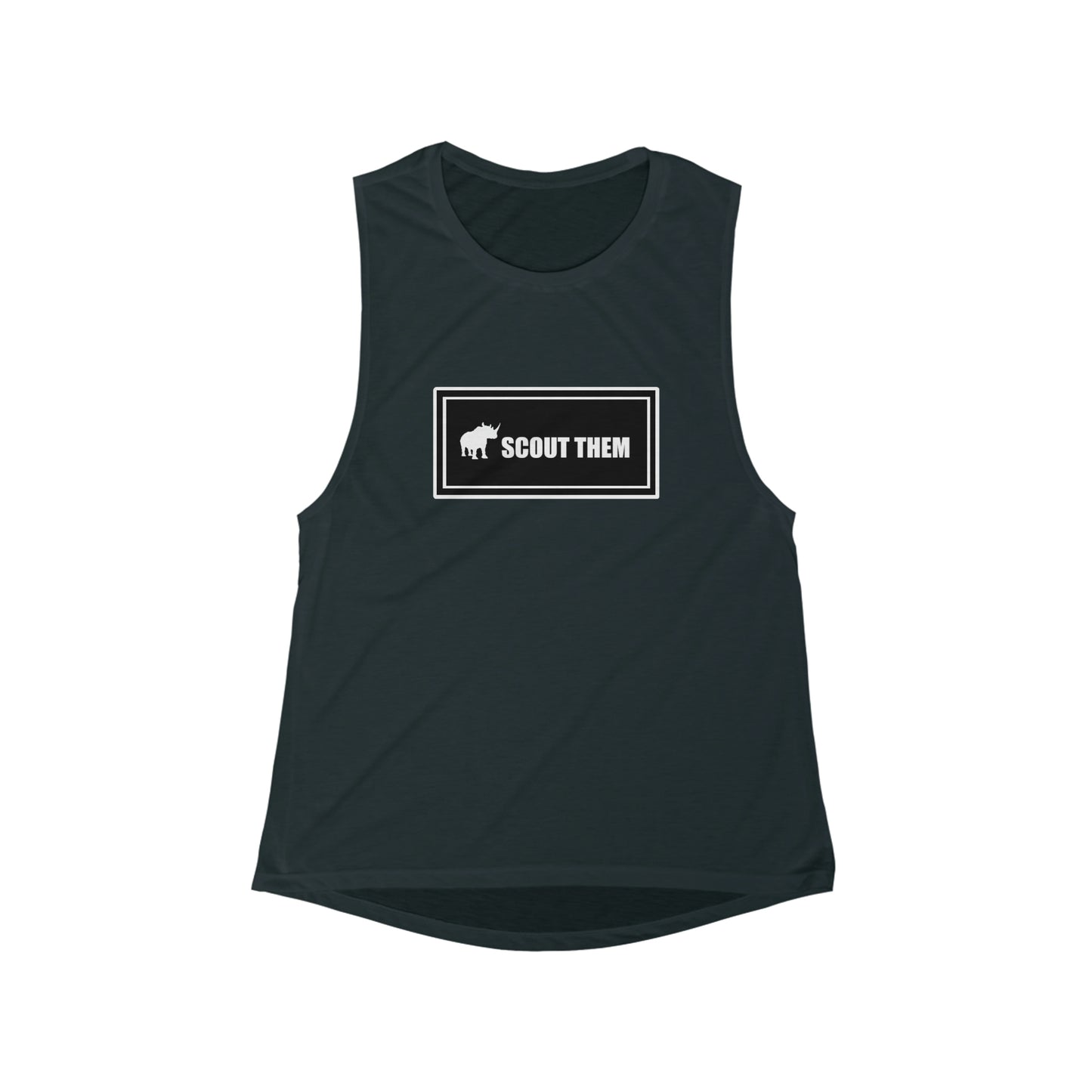 ScoutThem Shield Lg- Women's Flowy Scoop Muscle Tank (ST-FGS-21-308W)