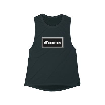 ScoutThem Shield Lg- Women's Flowy Scoop Muscle Tank (ST-FGS-21-308W)