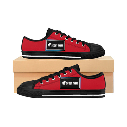 ScoutThem Shield blue border- Women's Sneakers- Dark Red and Black (ST-FGS-42-209W)