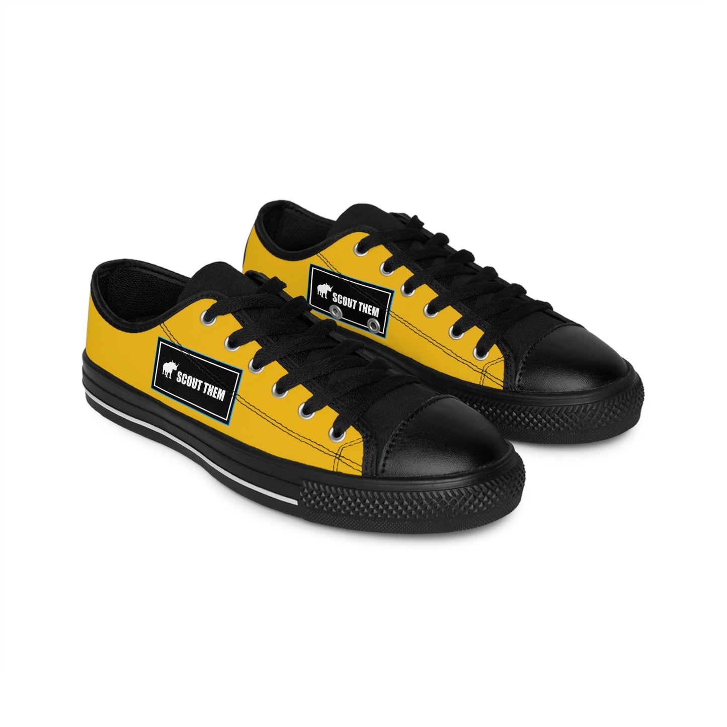 ScoutThem Shield blue border- Women's Sneakers- Yellow and Black (ST-FGS-42-214W)