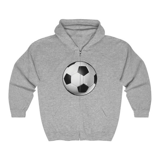 Soccer Ball Lg Front- Unisex Heavy Blend™ Full Zip Hooded Sweatshirt (ST-NCP-22-568U)