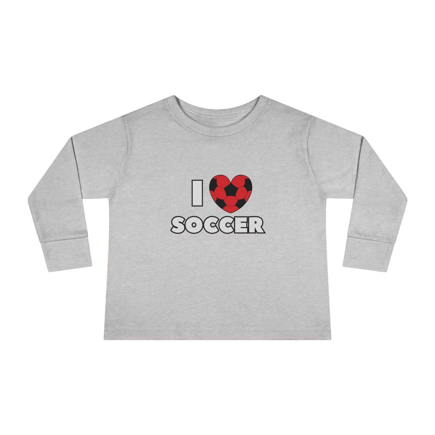 I Heart Soccer red Lg- Toddler Long Sleeve Tee (ST-NCP-24-850K)