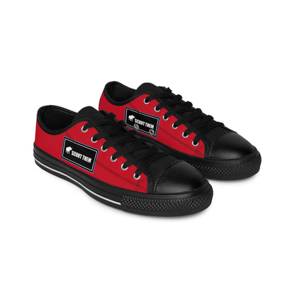 ScoutThem Shield blue border- Women's Sneakers- Dark Red and Black (ST-FGS-42-209W)